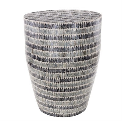 18" Round Two-tone Blue Mother of Pearl Mosaic Table