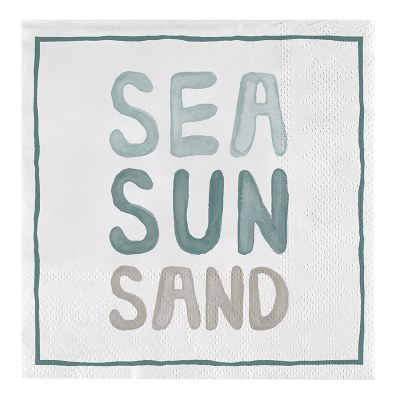 5" Sq "Sea Sun Sand" Beverage Napkins