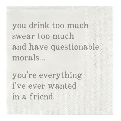 5" Sq "Questionable Morals..." Beverage Napkins