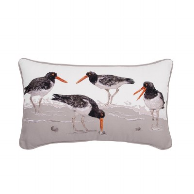 12" x 21" Oyster Catcher Decorative Coastal Indoor/Outdoor Lumbar Pillow