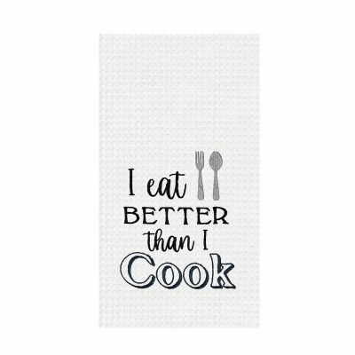 27" x 18" I Eat Better Waffle Weave Kitchen Towel
