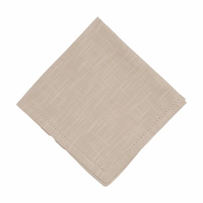 18" Tan Hemstitch Fabric Napkin