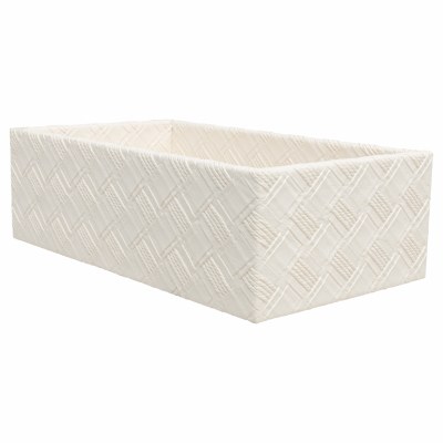 5" x 9" Cream Pleather Cross Stitch Guest Towel Holder