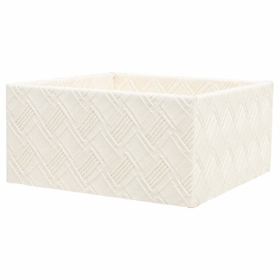 5" Sq Cream Pleather Cross Stitch Beverage Napkin Holder