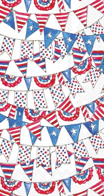 8" x 4" Patriotic Pennant Guest Towels