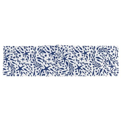 72" White and Navy Tidepool Table Runner