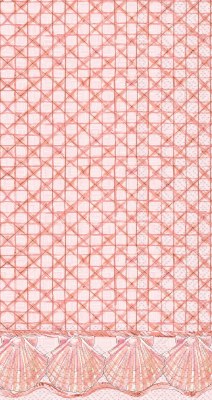 8" x 4" Coral Shell Border Guest Towels