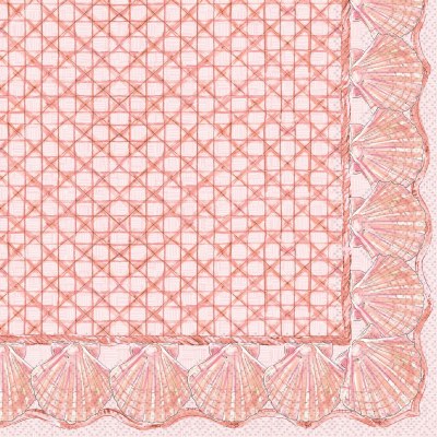 6.5" Sq Coral Shell Border Lunch Napkins
