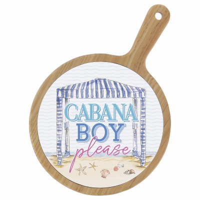 9" Round "Cabana Boy Please" Bamboo Cheese Board