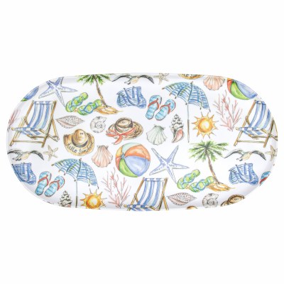 9" x 19" Oval Beach Day Melamine Platter