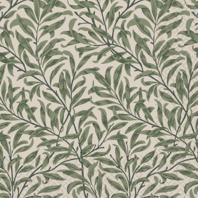 5" Sq Green Willow Vines Beverage Napkins