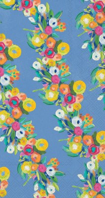 8" x 4" Multi Color Blossoms Garland Guest Towels