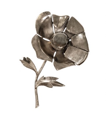 24" Silver Leaves Apart Flower Plaque