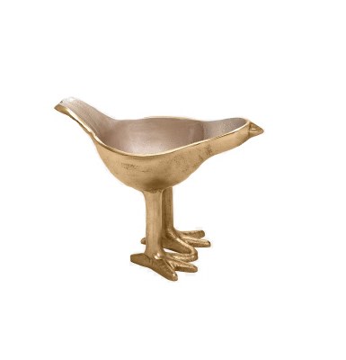 8" Gold Bird Shaped Aluminum Bowl