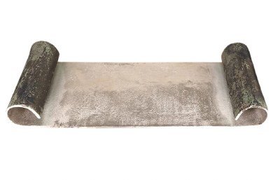 10" x 27" Silver Roll End Metal Tray