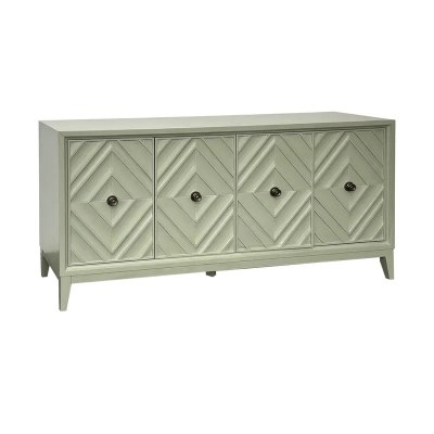 70" Green Four Door Diamond Credenza