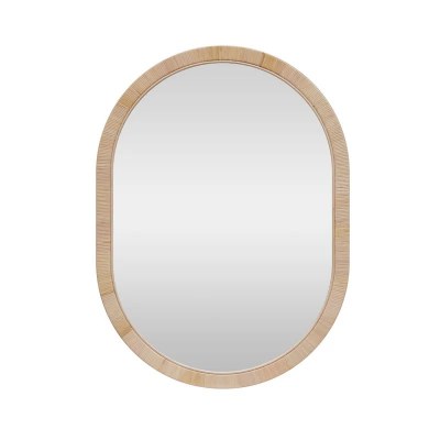49" x 38" Oval Natural Wrap Wall Mirror