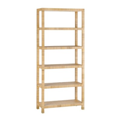 82" x 36" Natural Rattan Wrap Shelving Unit