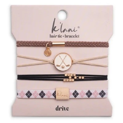 Set of Five Large "Drive" Golf Hair Tie/Bracelets