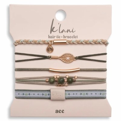 Set of Five Large "Ace" Tennis Hair Tie/Bracelets
