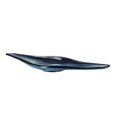 33" Dark Blue Oval Glass Dish