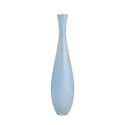 21" Light Blue Glass Vase