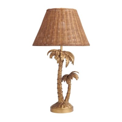 31" Gold Palm Resin Table Lamp