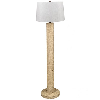 64" Natural Woven Column Floor Lamp