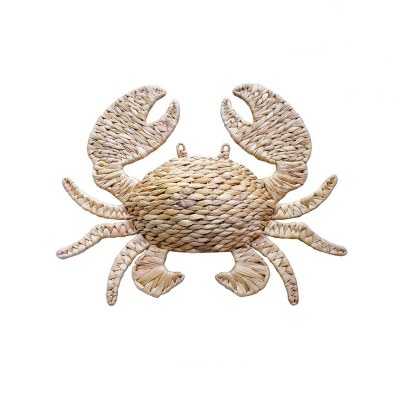 19" Natural Woven Crab Plaque