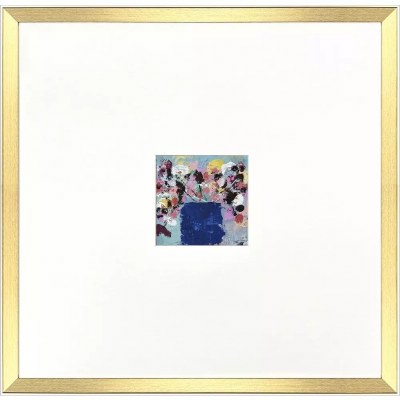 24" Sq Blue Vase Flowers Framed Print
