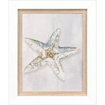 18" x 15" Beige Starfish Framed Print