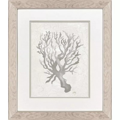 22" x 19" Taupe Coral Framed Print