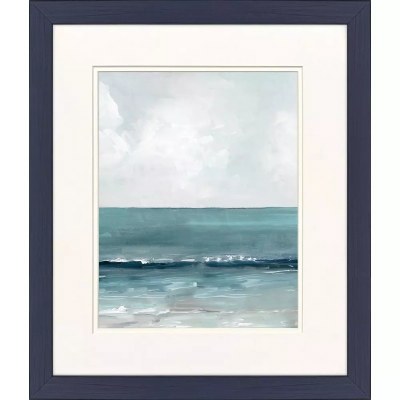 21" x 18" Teal Full Wave Framed Print
