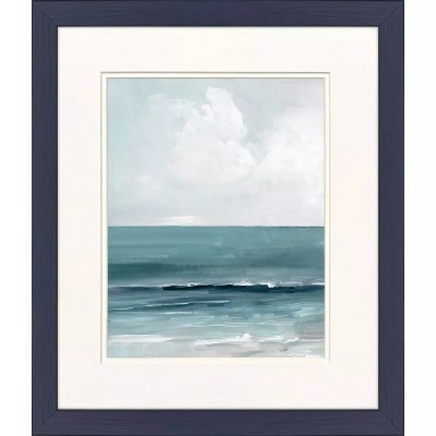 21" x 18" Teal Partial Wave Framed Print