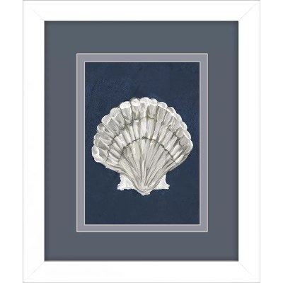 11" x 9" Scallop on Navy Framed Print