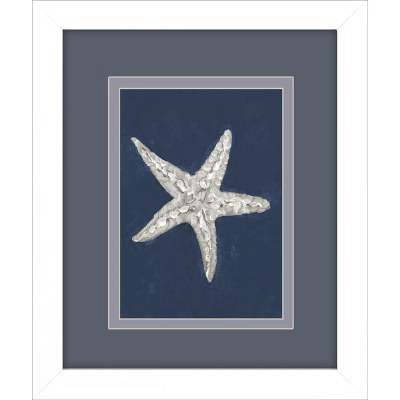 11" x 9" Starfish on Navy Framed Print
