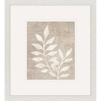 16" x 14" Beige Two Branches Framed Print