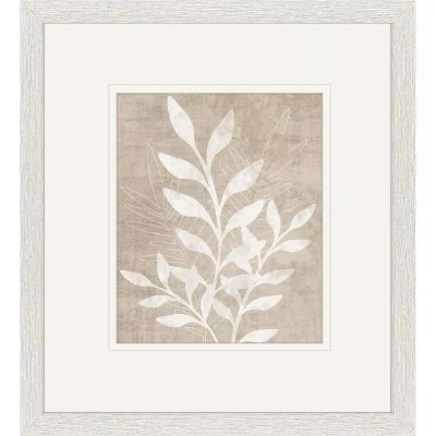 16" x 14" Beige Three Branches Framed Print