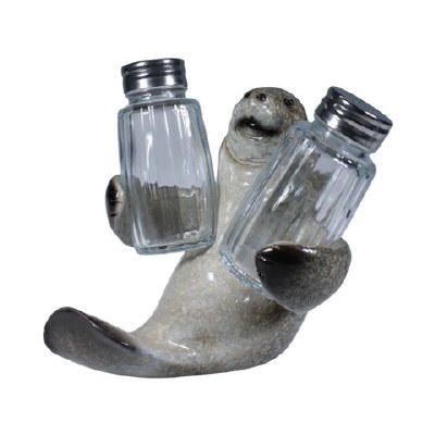 5" Grey Manatee Holding Salt & Pepper Shakers
