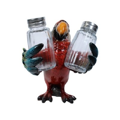 5" Red Parrot Holding Salt & Pepper Shakers
