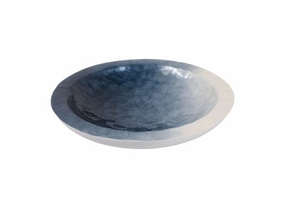 20" Round White and Blue Capiz Bowl
