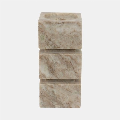 8" Beige Onyx Pillar Holder