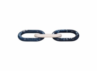 21" Polyresin Dark Blue and White Three Rings