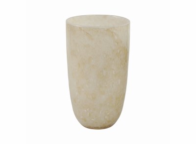 12" White and Amber Glass Vase