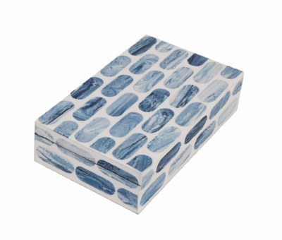 10" Blue and White Mosaic Box