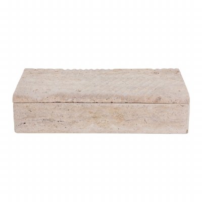 6" x 12" Tan Travertine Stone Box
