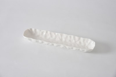 3" x 14" White Porcelain Cracker Tray by Pampa Bay