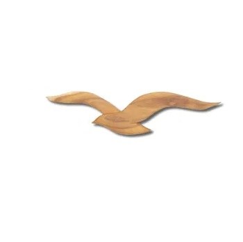 14" Natural Seagull Coastal Teak Wood Wall Art Plaque MM007