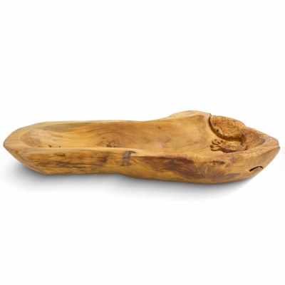 20" x 6" Brown Lizard Teak Wood Bowl MMG211