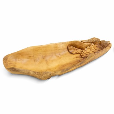 20" x 6" Brown Sea Turtle Teak Wood Bowl MMG210